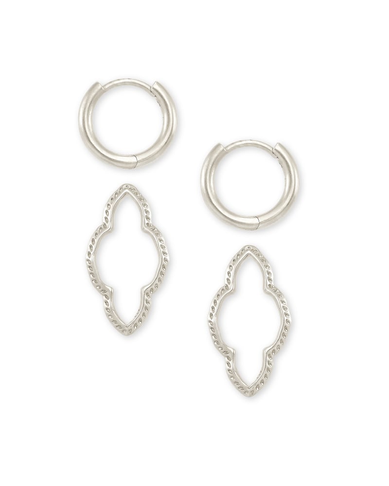 Abbie Convertible Huggie Earrings in Silver image number 2